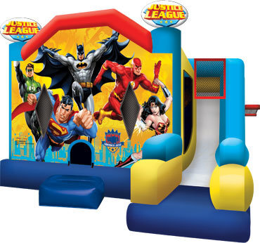 Justice league super hero's Inflantable bounce House rentals in naperville Illinois